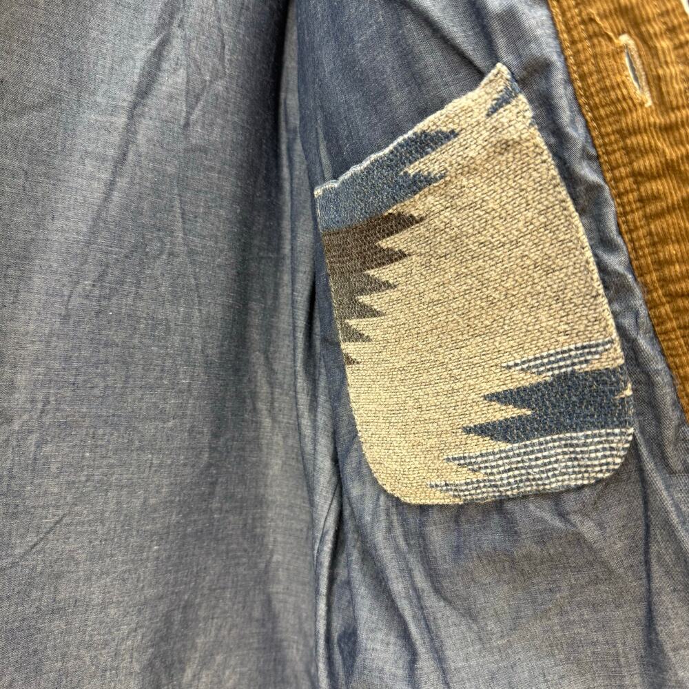 Jachs New York Shacket Men's M Brown Blue Tan Aztec 10% Wool Southwestern EUC - Picture 5 of 16